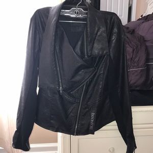 Black faux leather jacket